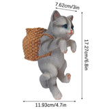Maxbell Cat Aquarium Landscape Ornaments Storage Decor Resin for Aquarium Lovers gray