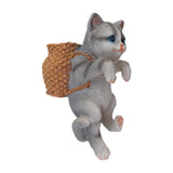 Maxbell Cat Aquarium Landscape Ornaments Storage Decor Resin for Aquarium Lovers gray