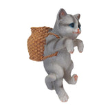 Maxbell Cat Aquarium Landscape Ornaments Storage Decor Resin for Aquarium Lovers gray