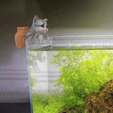 Maxbell Cat Aquarium Landscape Ornaments Storage Decor Resin for Aquarium Lovers gray