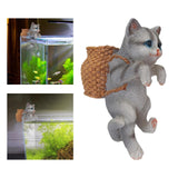 Maxbell Cat Aquarium Landscape Ornaments Storage Decor Resin for Aquarium Lovers gray