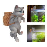 Maxbell Cat Aquarium Landscape Ornaments Storage Decor Resin for Aquarium Lovers gray