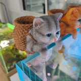 Maxbell Cat Aquarium Landscape Ornaments Storage Decor Resin for Aquarium Lovers gray