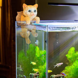 Maxbell Cat Aquarium Landscape Ornaments Storage Decor Resin for Aquarium Lovers yellow