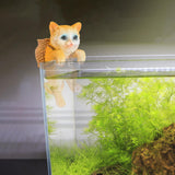Maxbell Cat Aquarium Landscape Ornaments Storage Decor Resin for Aquarium Lovers yellow