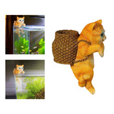 Maxbell Cat Aquarium Landscape Ornaments Storage Decor Resin for Aquarium Lovers yellow
