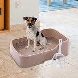 Maxbell Mesh Dog Toilet for Small and Medium Dogs Easy to Clean with Protection Wall Brown