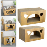 Maxbell Cat Corrugated House Scratching Bed Lounge Scratcher Cardboard for Kitty 58.5cmx26.5cmx29.5cm