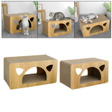 Maxbell Cat Corrugated House Scratching Bed Lounge Scratcher Cardboard for Kitty 58.5cmx26.5cmx29.5cm