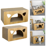 Maxbell Cat Corrugated House Scratching Bed Lounge Scratcher Cardboard for Kitty 58.5cmx26.5cmx29.5cm