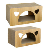 Maxbell Cat Corrugated House Scratching Bed Lounge Scratcher Cardboard for Kitty 58.5cmx26.5cmx29.5cm