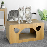 Maxbell Cat Corrugated House Scratching Bed Lounge Scratcher Cardboard for Kitty 58.5cmx26.5cmx29.5cm