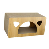 Maxbell Cat Corrugated House Scratching Bed Lounge Scratcher Cardboard for Kitty 58.5cmx26.5cmx29.5cm