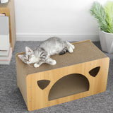 Maxbell Cat Corrugated House Scratching Bed Lounge Scratcher Cardboard for Kitty 58.5cmx26.5cmx29.5cm