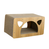 Maxbell Cat Corrugated House Scratching Bed Lounge Scratcher Cardboard for Kitty 44cmx24cmx23cm