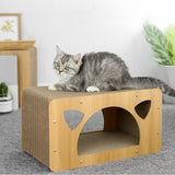 Maxbell Cat Corrugated House Scratching Bed Lounge Scratcher Cardboard for Kitty 44cmx24cmx23cm