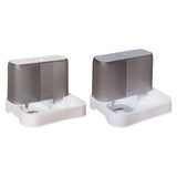 Maxbell Pet Feeder Drink Fountain Large Capacity Gravity Feeder Cat Dog Bowl Dish White
