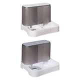 Maxbell Pet Feeder Drink Fountain Large Capacity Gravity Feeder Cat Dog Bowl Dish White