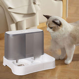 Maxbell Pet Feeder Drink Fountain Large Capacity Gravity Feeder Cat Dog Bowl Dish White
