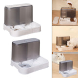 Maxbell Pet Feeder Drink Fountain Large Capacity Gravity Feeder Cat Dog Bowl Dish White