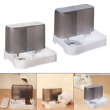 Maxbell Pet Feeder Drink Fountain Large Capacity Gravity Feeder Cat Dog Bowl Dish White