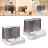 Maxbell Pet Feeder Drink Fountain Large Capacity Gravity Feeder Cat Dog Bowl Dish White