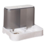 Maxbell Pet Feeder Drink Fountain Large Capacity Gravity Feeder Cat Dog Bowl Dish White
