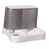 Maxbell Pet Feeder Drink Fountain Large Capacity Gravity Feeder Cat Dog Bowl Dish White