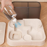 Maxbell Pet Feeder Drink Fountain Large Capacity Gravity Feeder Cat Dog Bowl Dish White