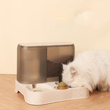 Maxbell Pet Feeder Drink Fountain Large Capacity Gravity Feeder Cat Dog Bowl Dish White