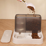 Maxbell Pet Feeder Drink Fountain Large Capacity Gravity Feeder Cat Dog Bowl Dish White