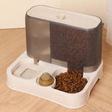 Maxbell Pet Feeder Drink Fountain Large Capacity Gravity Feeder Cat Dog Bowl Dish White