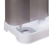 Maxbell Pet Feeder Drink Fountain Large Capacity Gravity Feeder Cat Dog Bowl Dish Gray