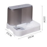 Maxbell Pet Feeder Drink Fountain Large Capacity Gravity Feeder Cat Dog Bowl Dish Gray