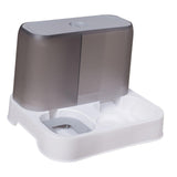 Maxbell Pet Feeder Drink Fountain Large Capacity Gravity Feeder Cat Dog Bowl Dish Gray