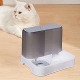 Maxbell Pet Feeder Drink Fountain Large Capacity Gravity Feeder Cat Dog Bowl Dish Gray