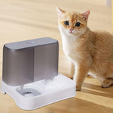 Maxbell Pet Feeder Drink Fountain Large Capacity Gravity Feeder Cat Dog Bowl Dish Gray