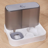 Maxbell Pet Feeder Drink Fountain Large Capacity Gravity Feeder Cat Dog Bowl Dish Gray