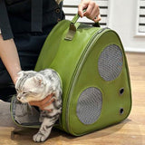 Maxbell Cat Carrier Backpack with Pocket Adjustable Shoulder Strap for Camping Green