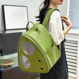 Maxbell Cat Carrier Backpack with Pocket Adjustable Shoulder Strap for Camping Green