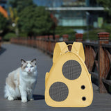 Maxbell Cat Carrier Backpack with Pocket Adjustable Shoulder Strap for Camping Yellow