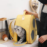Maxbell Cat Carrier Backpack with Pocket Adjustable Shoulder Strap for Camping Yellow