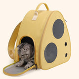 Maxbell Cat Carrier Backpack with Pocket Adjustable Shoulder Strap for Camping Yellow