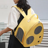 Maxbell Cat Carrier Backpack with Pocket Adjustable Shoulder Strap for Camping Yellow