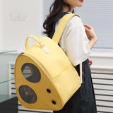 Maxbell Cat Carrier Backpack with Pocket Adjustable Shoulder Strap for Camping Yellow