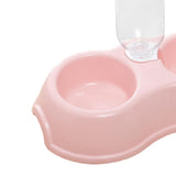 Maxbell Pets Water and Food Bowl Set Small Animals Watering Double Cats Dogs Bowls Pink
