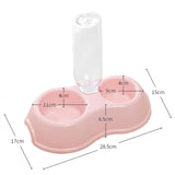 Maxbell Pets Water and Food Bowl Set Small Animals Watering Double Cats Dogs Bowls Pink