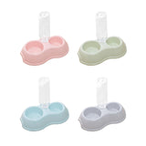 Maxbell Pets Water and Food Bowl Set Small Animals Watering Double Cats Dogs Bowls Pink