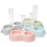 Maxbell Pets Water and Food Bowl Set Small Animals Watering Double Cats Dogs Bowls Pink