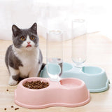Maxbell Pets Water and Food Bowl Set Small Animals Watering Double Cats Dogs Bowls Pink
